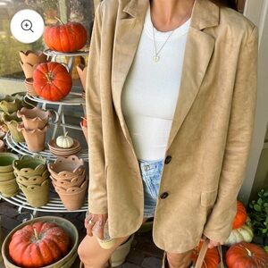 Suede Tan Blazer -Shop Starlow